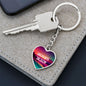 For Her Keep Growing Cute Heart Custom Keychain-silver with background