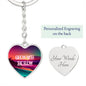 For Her Keep Growing Cute Heart Custom Keychain-silver front and back