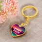 For Her Keep Growing Cute Heart Custom Keychain-18k gold finish side close up