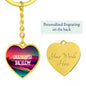For Her Keep Growing Cute Heart Custom Keychain-18k gold finish front and back