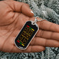 Dope Black Dad - My Hero Dog Tag-silver side with background