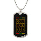 Dope Black Dad - My Hero Dog Tag-silver front view