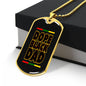 Dope Black Dad - My Hero Dog Tag-gold side view close up