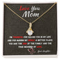 For Mom from Daughter - Love You Mom -Beauty Necklace-gold front view