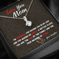 For Mom from Daughter - Love You Mom -Beauty Necklace-silver close up dark background side view