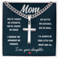 Mom's Essential: Customizable Cuban Chain Artisan Cross Necklace