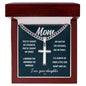 Mom's Essential: Customizable Cuban Chain Artisan Cross Necklace