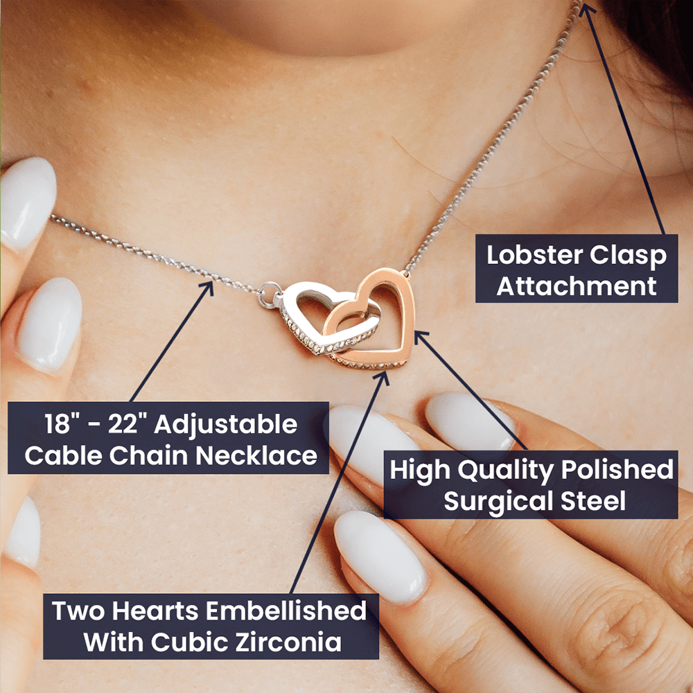 Daughter Interlocking hearts necklace