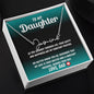 To My Daughter - No Matter Where You Go - Signature Style Name Necklace-silver- black background-side view