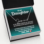 To My Daughter - No Matter Where You Go - Signature Style Name Necklace-silver-side view-white background