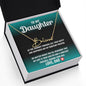 To My Daughter - No Matter Where You Go - Signature Style Name Necklace-gold-standard box-side view