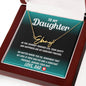 To My Daughter - No Matter Where You Go - Signature Style Name Necklace-gold-side view-luxury box-white background
