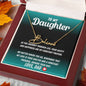 To My Daughter - No Matter Where You Go - Signature Style Name Necklace-gold leaf background-luxury box