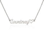 To My Daughter - An Amazing Young Lady- Name Heart Necklace-silver-close up