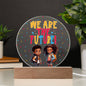 Kids Are the Future LED Night Light: Dreamy Ambiance for Little Dreamers-Gray Plant Background