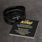 To My King Cross Bracelet – Elegant Stainless-Steel Gift for Him