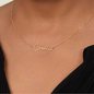 To My Daughter - No Matter Where You Go - Signature Style Name Necklace-gold-model