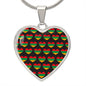Lovely Black Culture Heart Design Necklace | A Symbol of History and Fashion-silver close up
