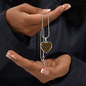 Lovely Black Culture Heart Design Necklace | A Symbol of History and Fashion-model silver