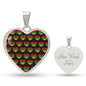 Lovely Black Culture Heart Design Necklace | A Symbol of History and Fashion-silver front and back