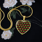 Lovely Black Culture Heart Design Necklace | A Symbol of History and Fashion-18k gold finish front close up
