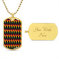 Modern Black Culture Dog Tag Chain-gold front and back