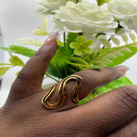 Load image into Gallery viewer, Elegant Gold S-Shaped Open Ring – Chic Curved Design, Perfect Fashion Jewelry
