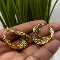 Load image into Gallery viewer, Gold Spiral Earrings for Women – Unique 18K Gold Plated Twisted Hoops
