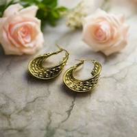 Load image into Gallery viewer, Gold Spiral Earrings for Women – Unique 18K Gold Plated Twisted Hoops

