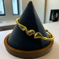 Load image into Gallery viewer, Gold Crinkle Bangle Bracelet – Elegant Textured Jewelry for Women
