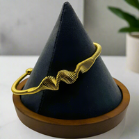 Load image into Gallery viewer, Gold Crinkle Bangle Bracelet – Elegant Textured Jewelry for Women
