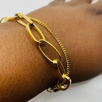 Load image into Gallery viewer, Gold Double Layer Bracelet – Versatile Layered Design for a Sophisticated Look
