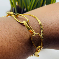 Load image into Gallery viewer, Gold Double Layer Bracelet – Versatile Layered Design for a Sophisticated Look
