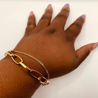 Load image into Gallery viewer, Gold Double Layer Bracelet – Versatile Layered Design for a Sophisticated Look
