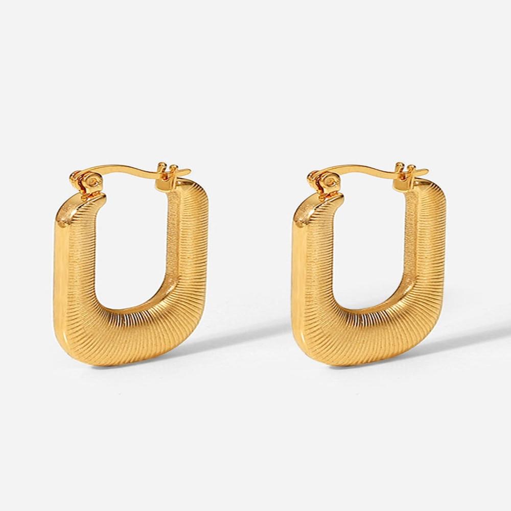 Gold Lined Up Earrings – Stylish Fashion Jewelry