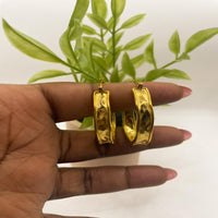 Load image into Gallery viewer, Gold Round Shine Hoop Earrings – Trendy &amp; Durable Jewelry Gift
