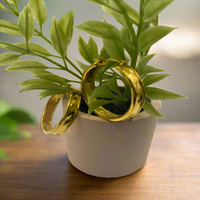 Load image into Gallery viewer, Gold Round Shine Hoop Earrings – Trendy &amp; Durable Jewelry Gift
