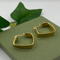 Load image into Gallery viewer, Gold Sleek Square Earrings for Women – Stylish and Elegant
