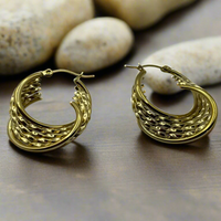 Load image into Gallery viewer, Gold Spiral Earrings for Women – Unique 18K Gold Plated Twisted Hoops
