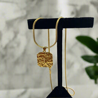 Load image into Gallery viewer, Gold Lava Necklace – Unique Textured Pendant for the Bold
