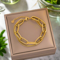 Load image into Gallery viewer, Gold Double Layer Bracelet – Versatile Layered Design for a Sophisticated Look
