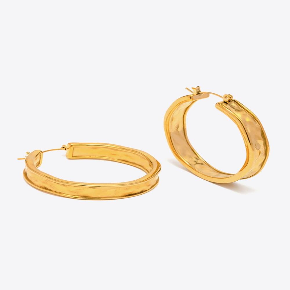 Gold Round Sparkle and Shine Hoop Earrings – Trendy, Durable & Hypoallergenic Jewelry Gift