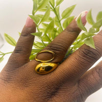 Load image into Gallery viewer, Trendy Gold Curved Ring - Perfect for Weddings, Engagements, or Fashion
