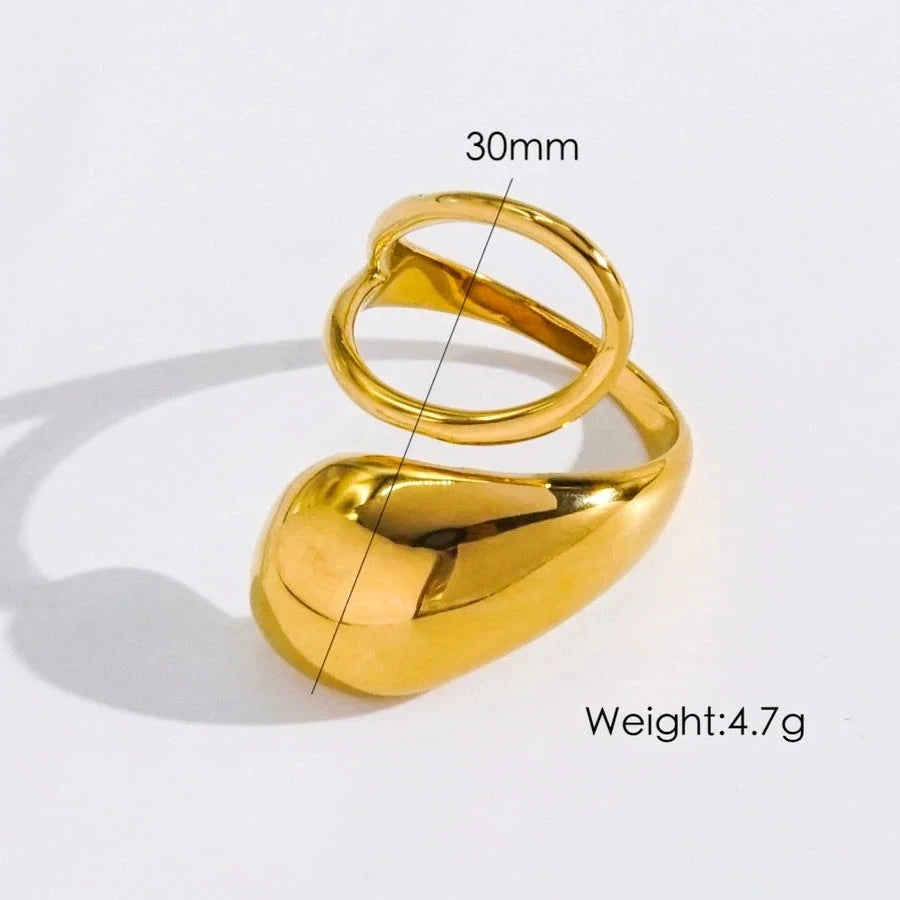 Trendy Gold Curved Ring - Perfect for Weddings, Engagements, or Fashion