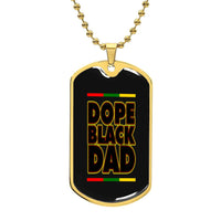 Dope Black Dad - My Hero Dog Tag-gold front view