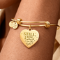 Still, I Rise Engraved Heart Bangle | Meaningful Self-Love Bracelet for Her