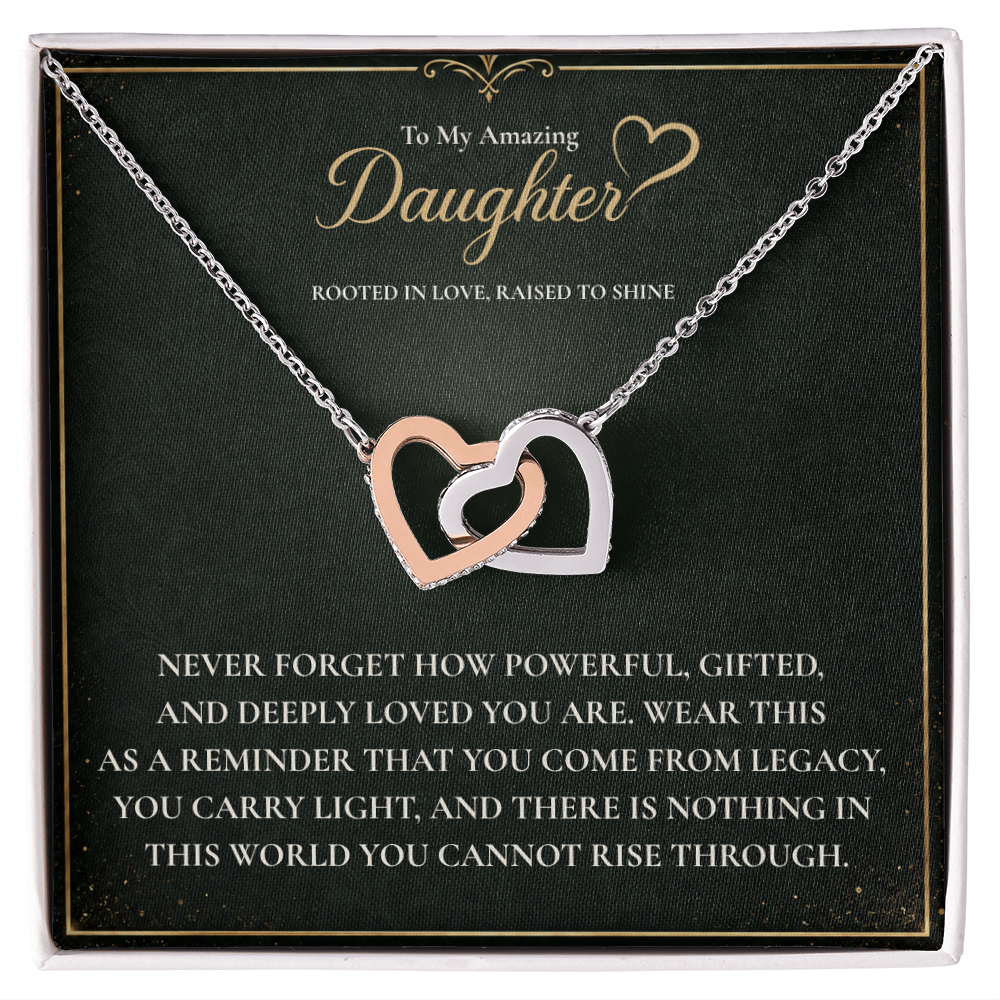 Daughter Interlocking hearts necklace