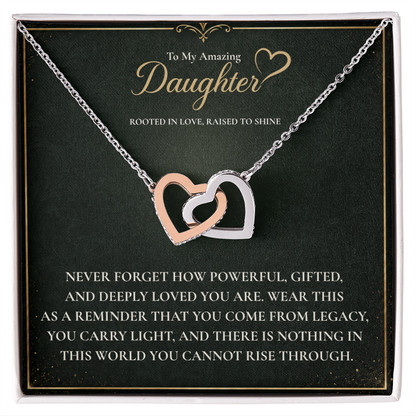 Daughter Interlocking hearts necklace