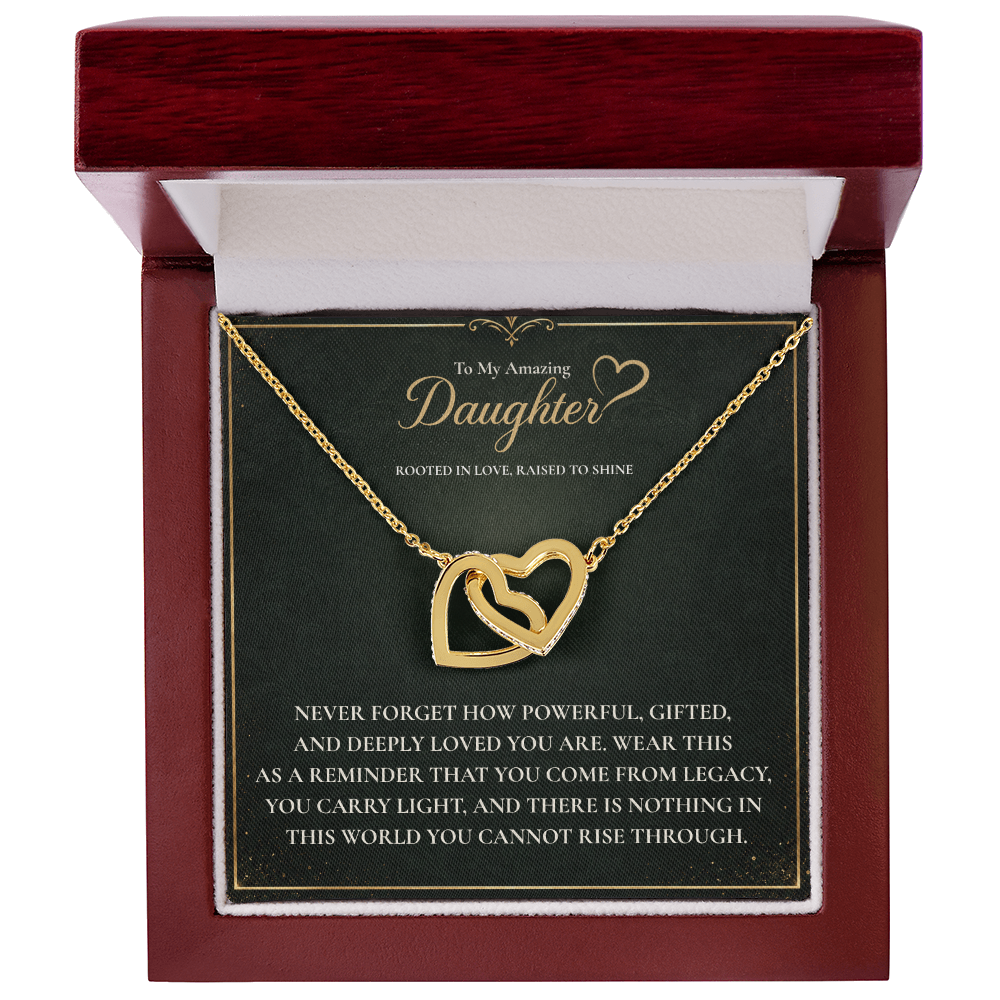Daughter Interlocking hearts necklace