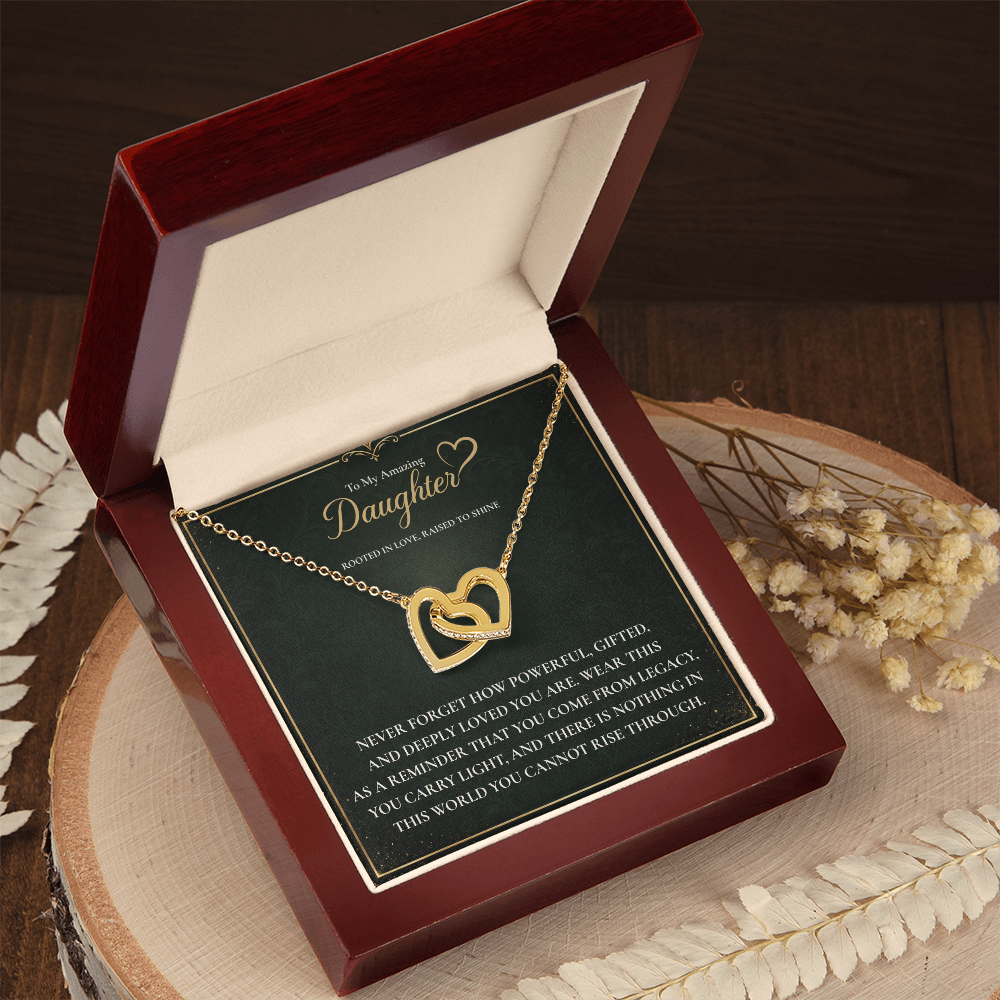 Daughter Interlocking hearts necklace